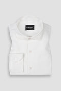 White Linen Patterned Shirt
