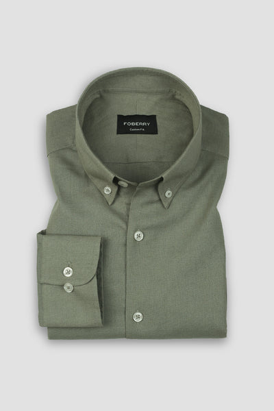 Soft Crocodile Green Irish Linen Shirt
