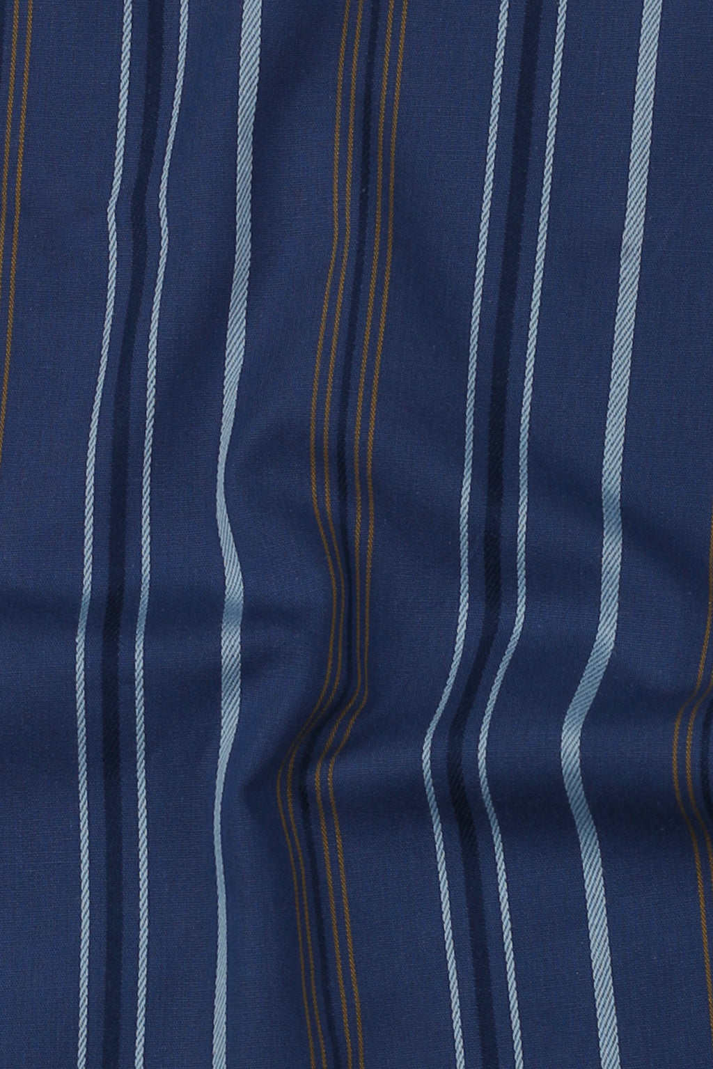 Cobalt Blue with Mustard Hairline Striped Shirt