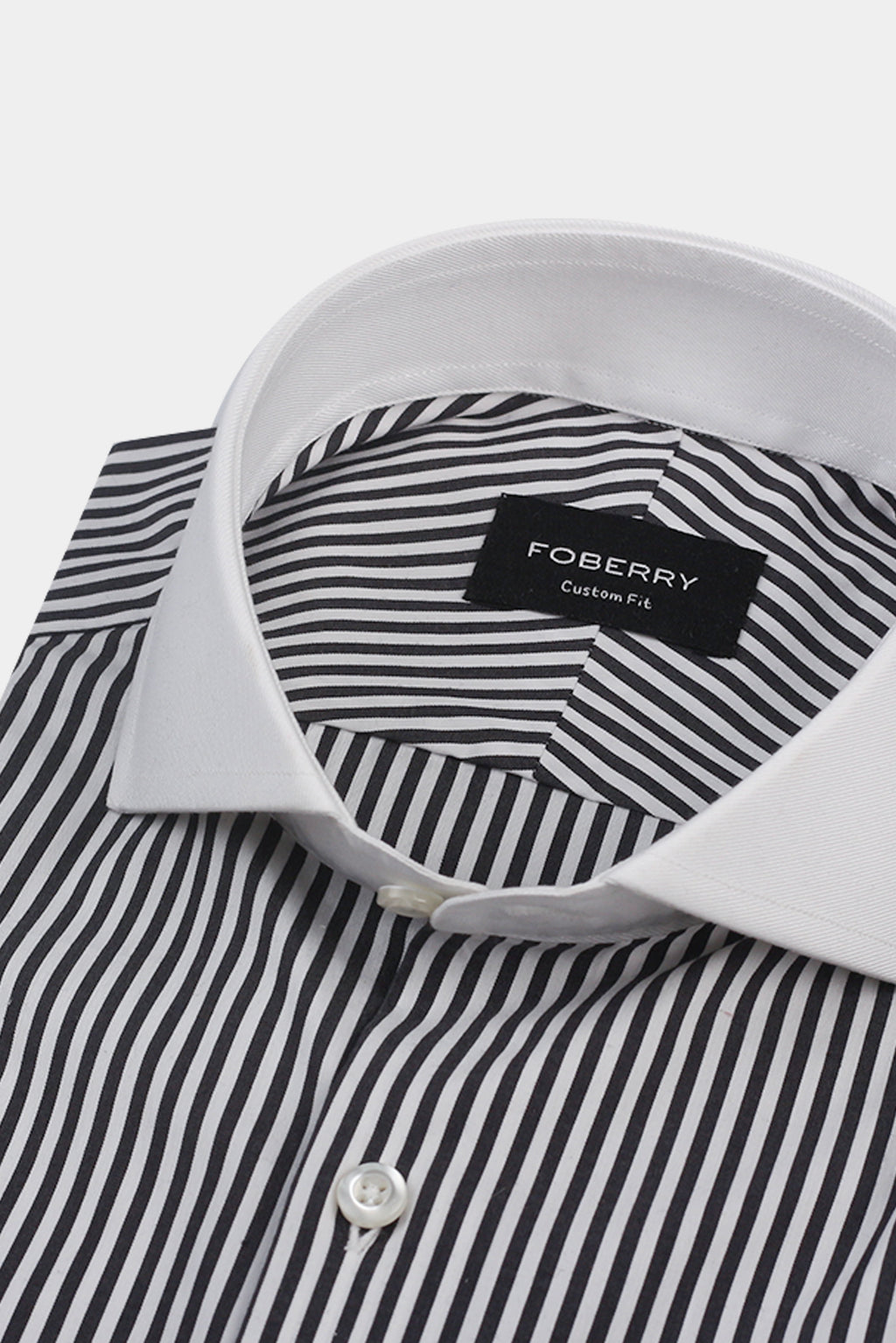 Charcoal Grey Bankers Stripes Shirt