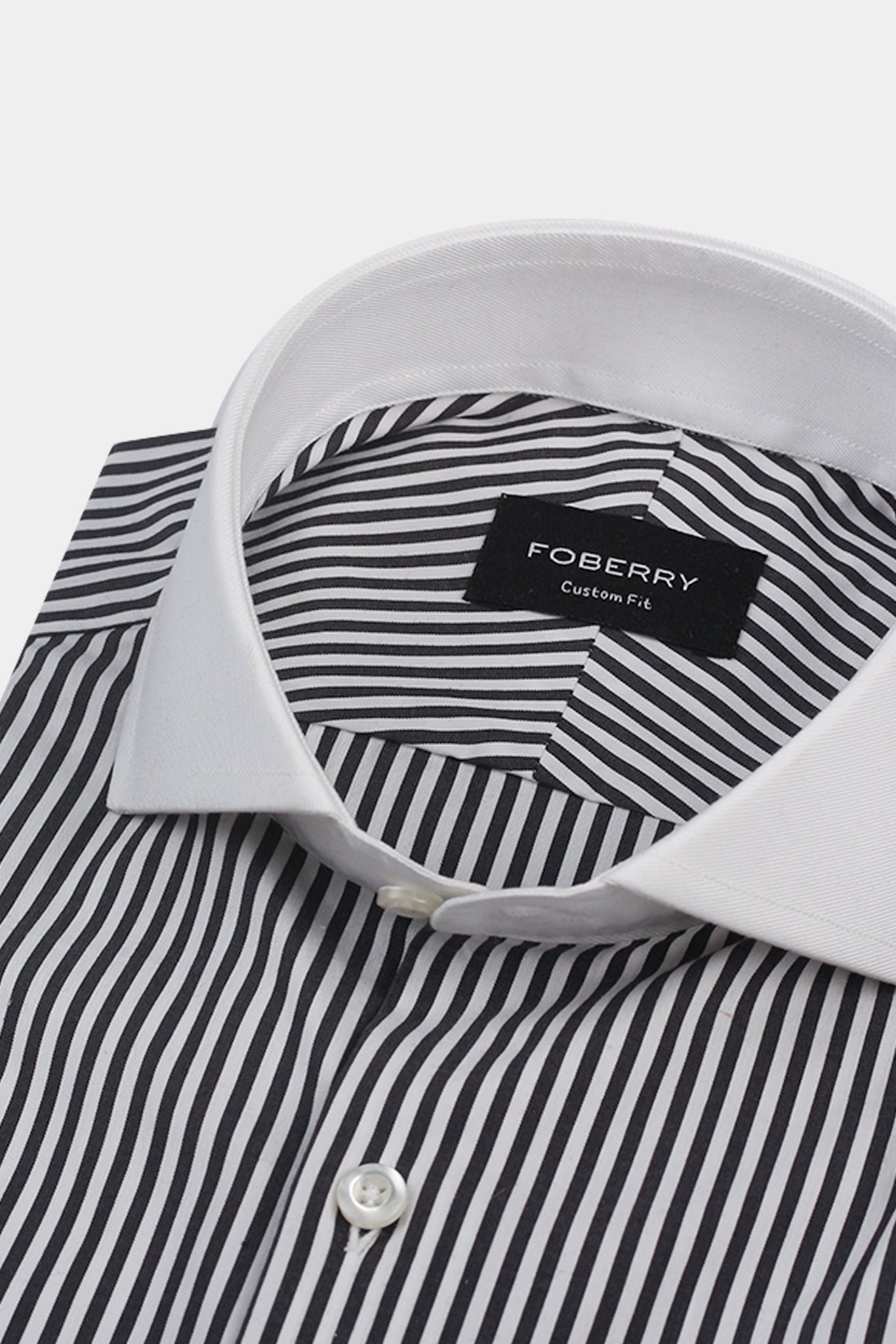 Charcoal Grey Bankers Stripes Shirt