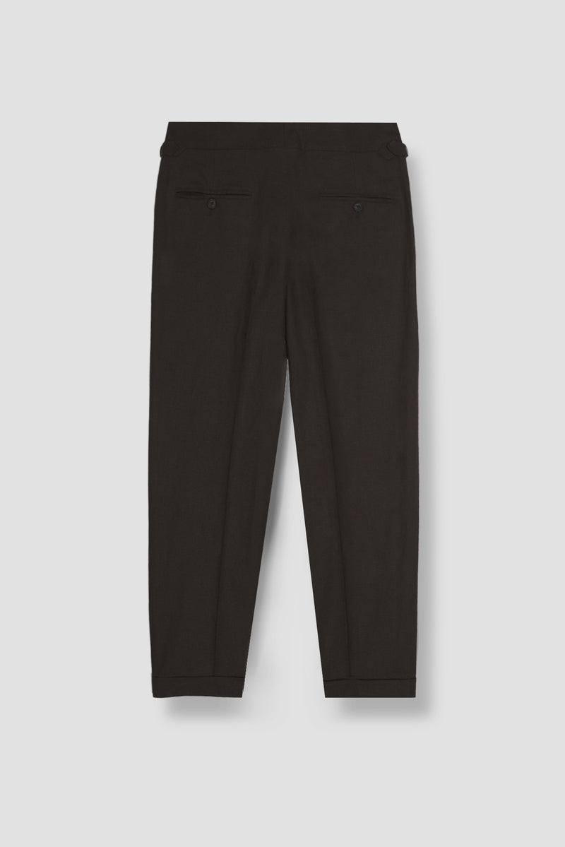 Chocolate Brown Linen Trousers