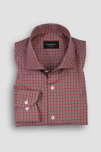Maroon Black Houndstooth Shirt