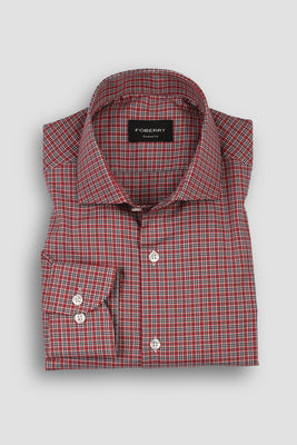 Maroon Black Houndstooth Shirt