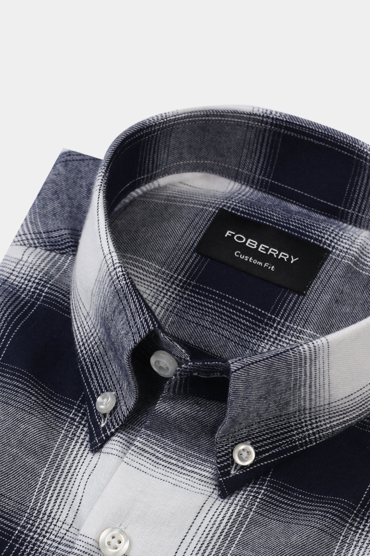 Blue and White Madras Winter Flannel Shirt