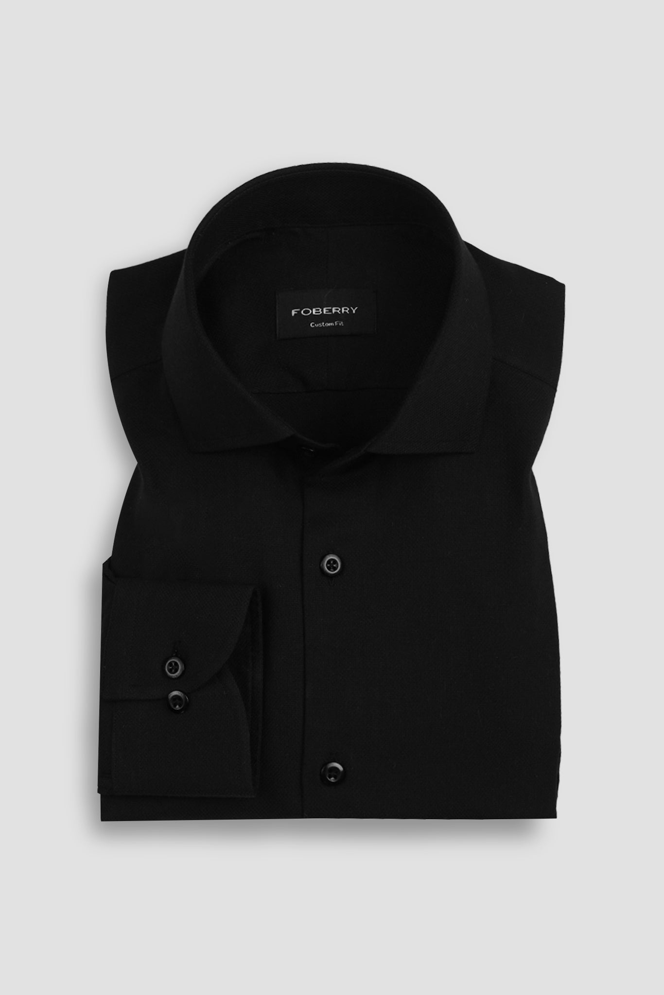 Black Self Structured Shirt