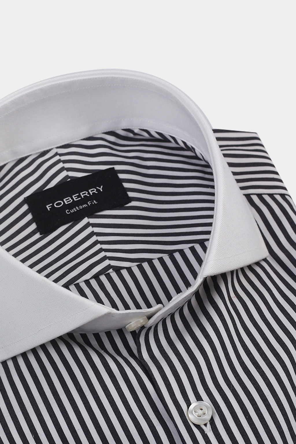 Charcoal Grey Bankers Stripes Shirt