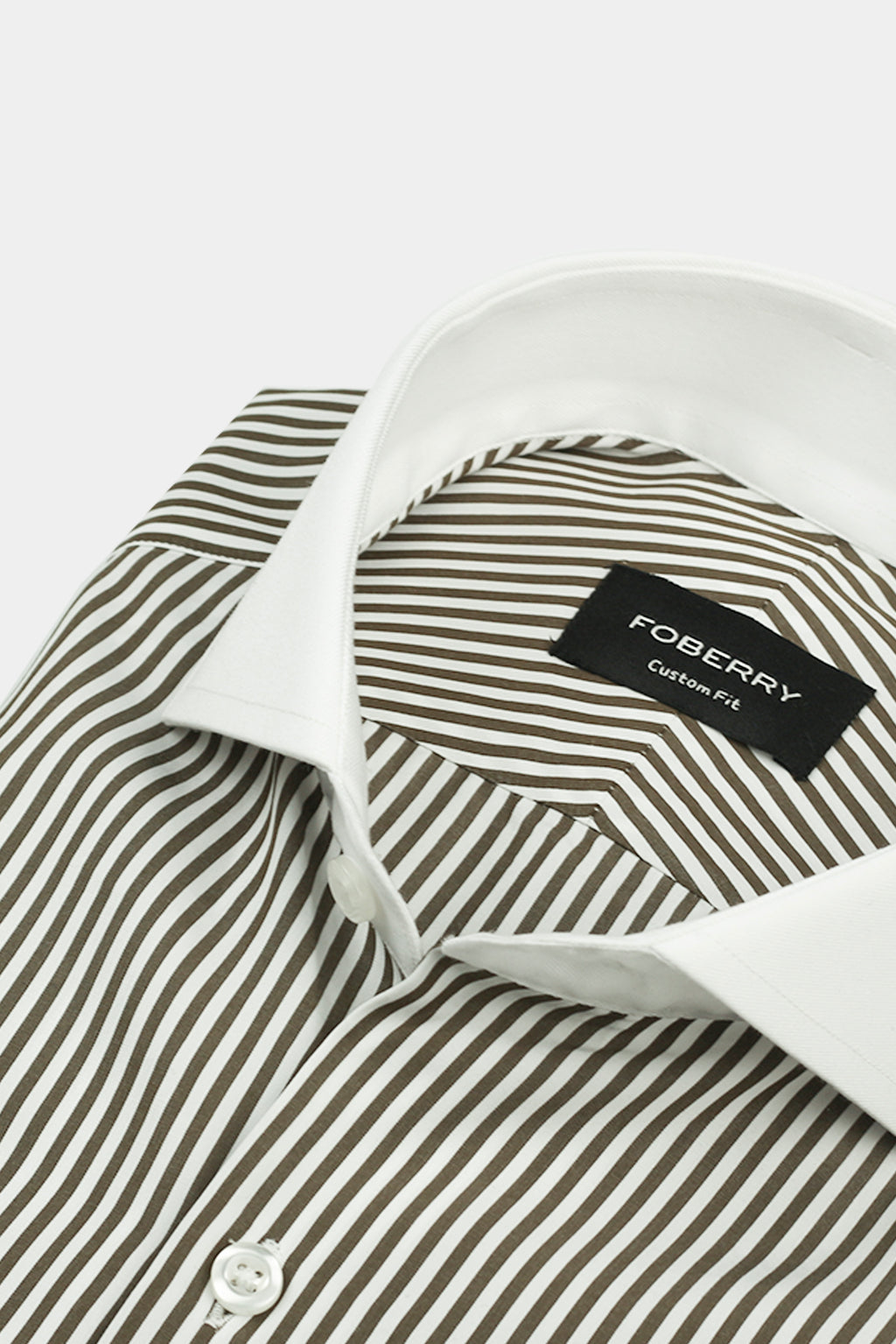 Olive Green Bankers Stripes Shirt