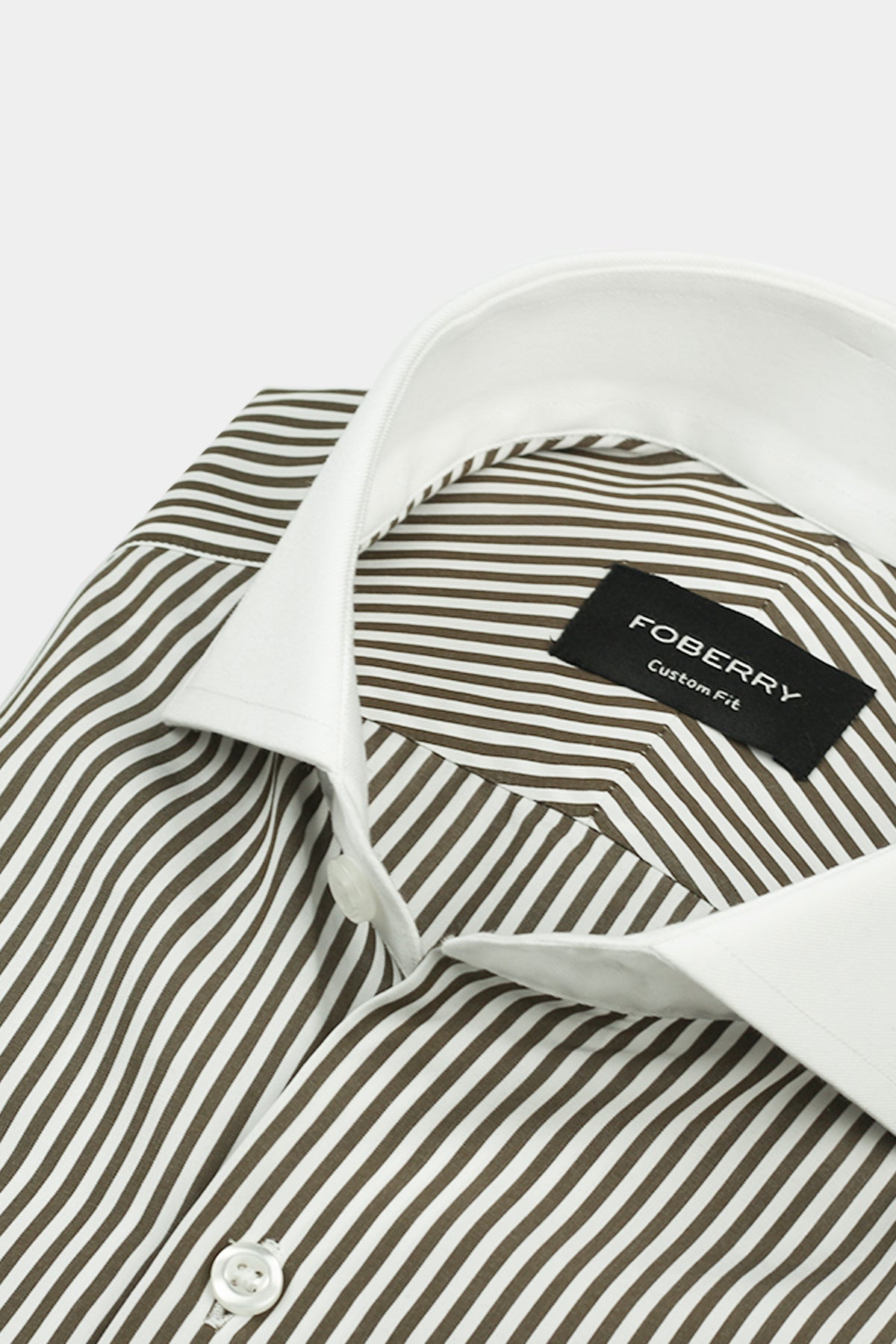 Olive Green Bankers Stripes Shirt