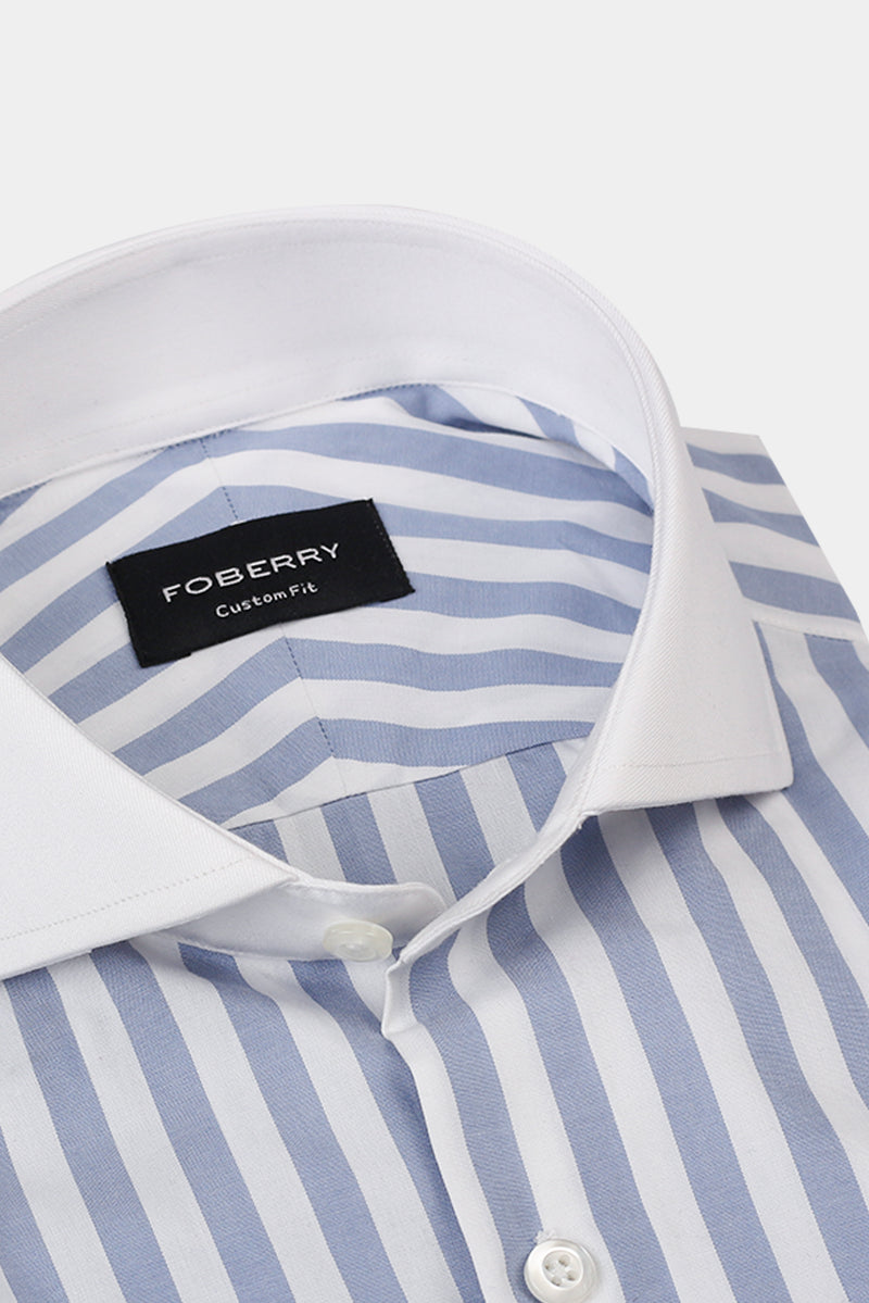 Sapphire Blue Bold Stripes Shirt