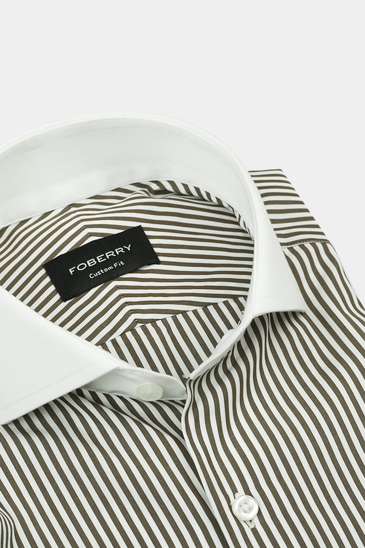 Olive Green Bankers Stripes Shirt