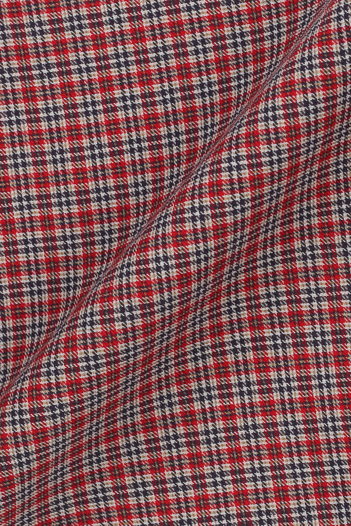 Maroon Black Houndstooth Shirt