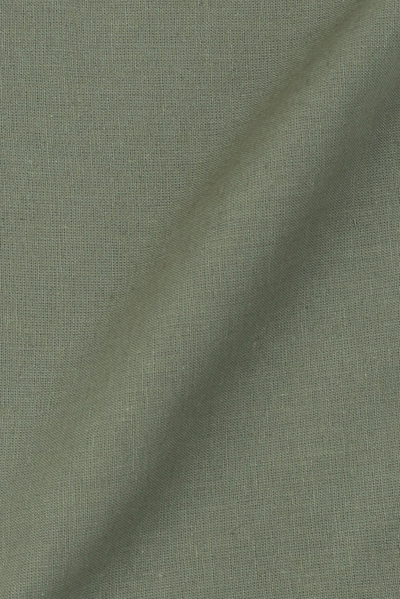 Soft Crocodile Green Irish Linen Shirt