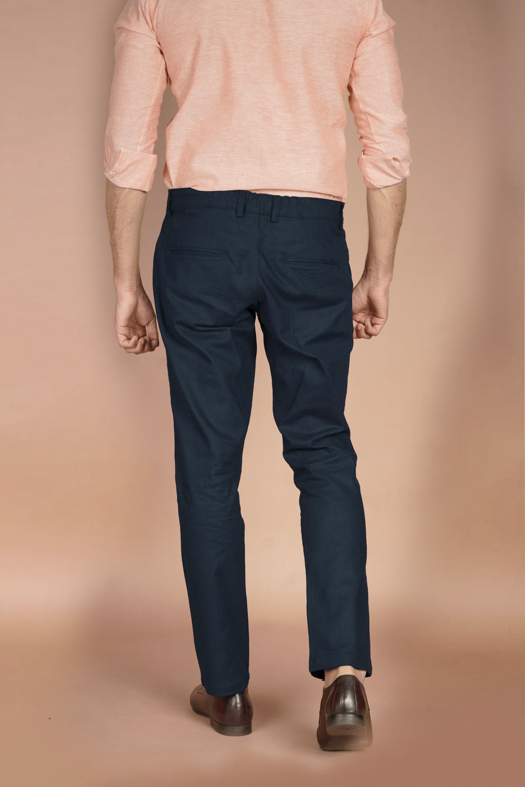 Navy Blue Irish Linen Trousers - Foberry Pakistan
