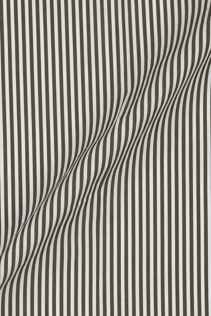 Olive Green Bankers Stripes Shirt