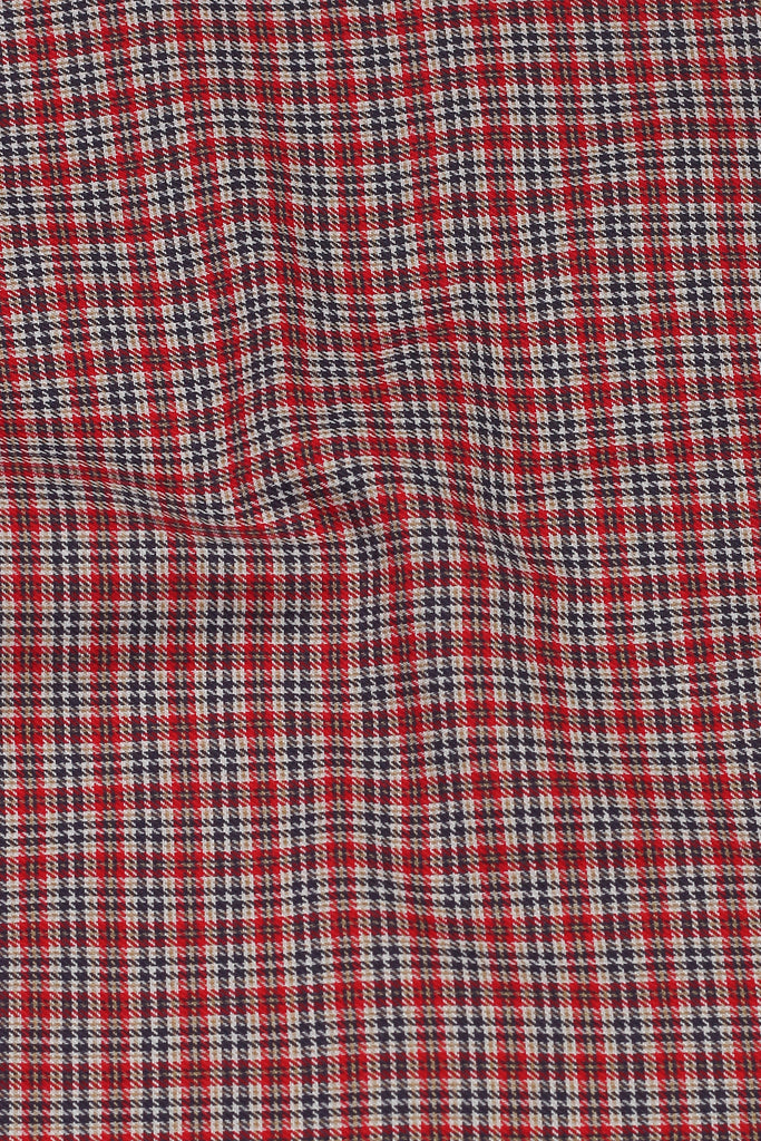 Maroon Black Houndstooth Shirt
