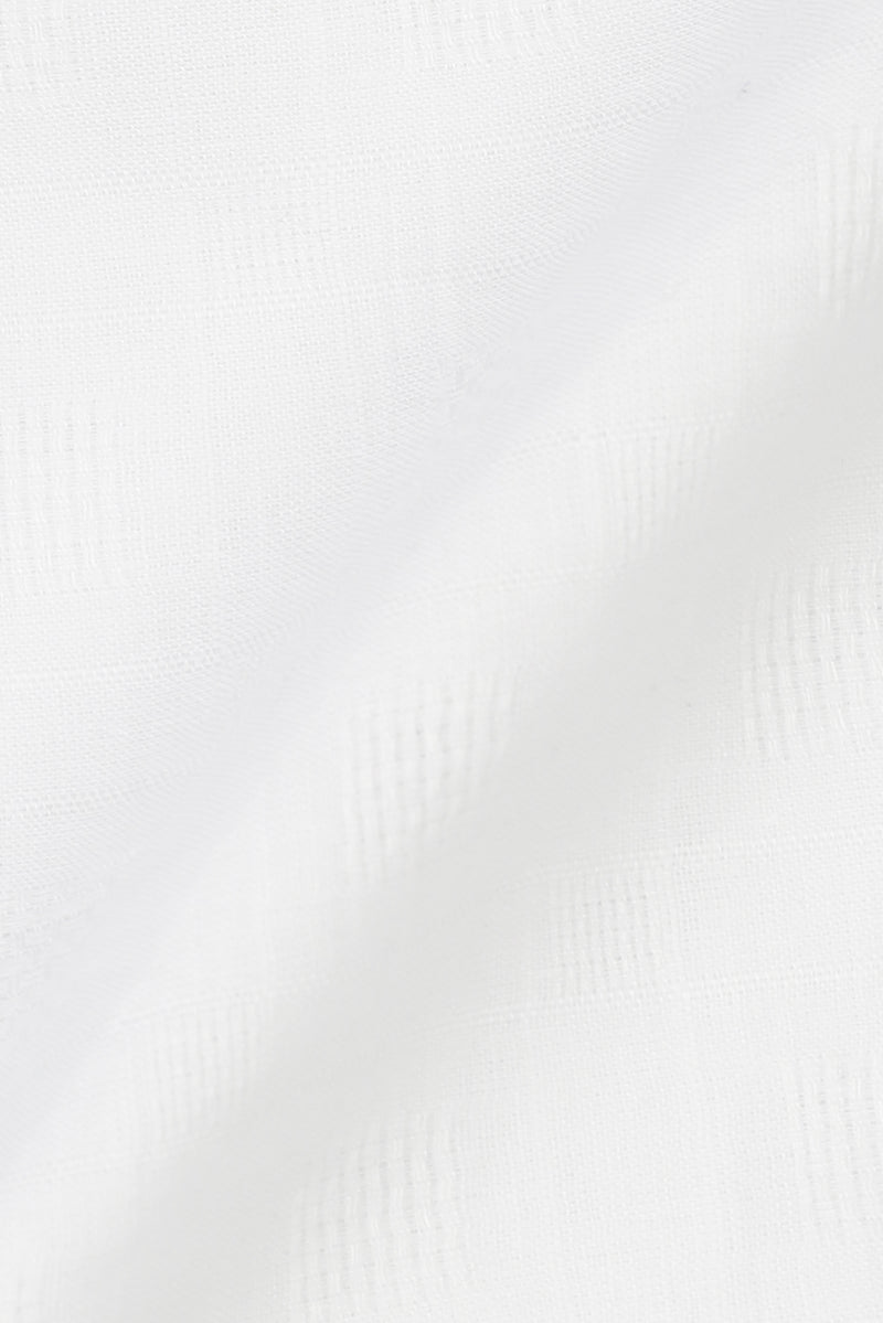 White Linen Patterned Shirt