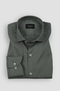 Pine Green Stretchable Linen Shirt