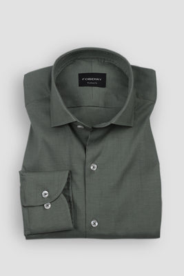 Pine Green Stretchable Linen Shirt