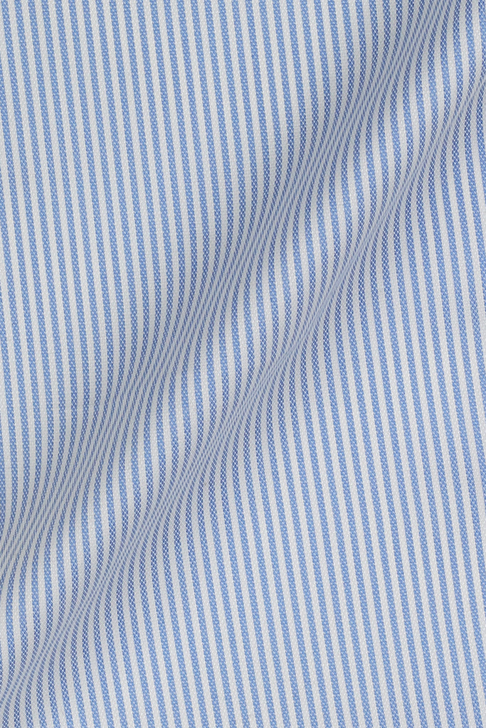 Crisp Sky Blue Structured Candy Stripes Shirt - Easy Care