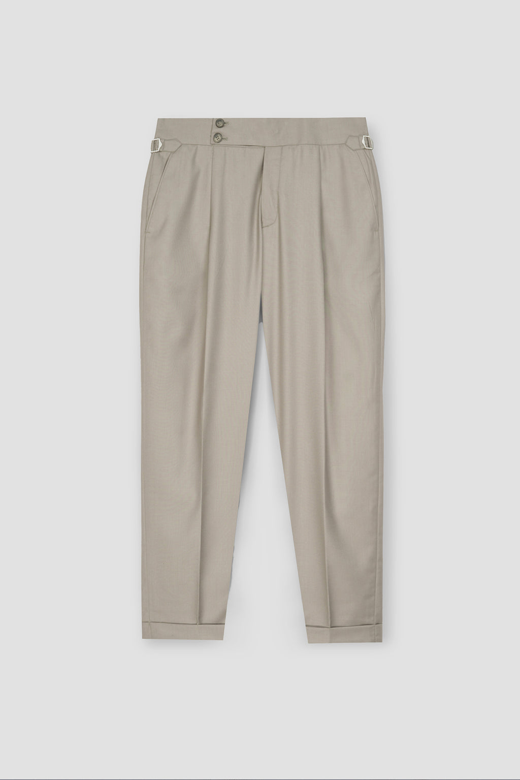 Lime Beige Tropical Wool Blended Dress Pant