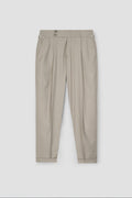 Lime Beige Tropical Wool Blended Dress Pant
