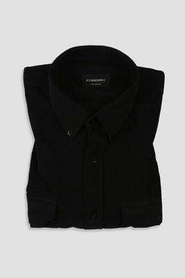 Jet Black Corduroy Shirt - Foberry Pakistan