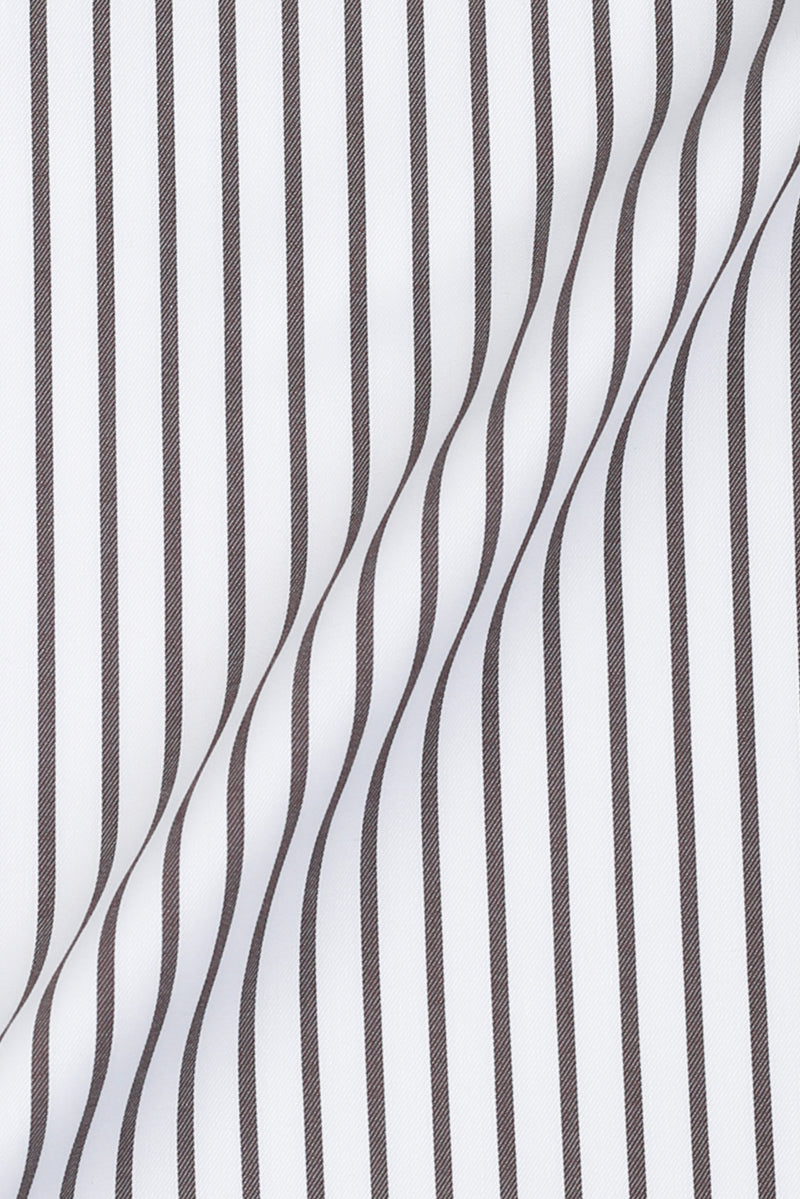 Brown Twill Striped Shirt