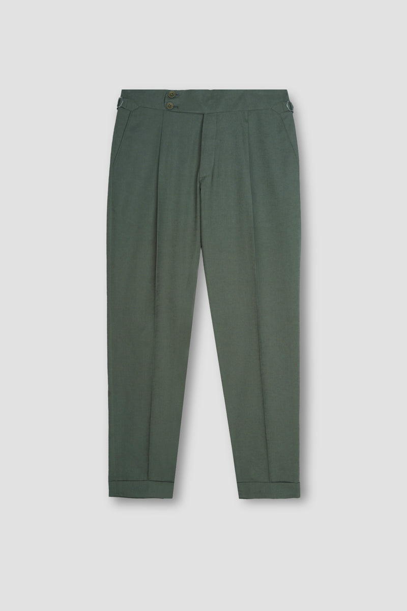 Olive Green Linen Trousers