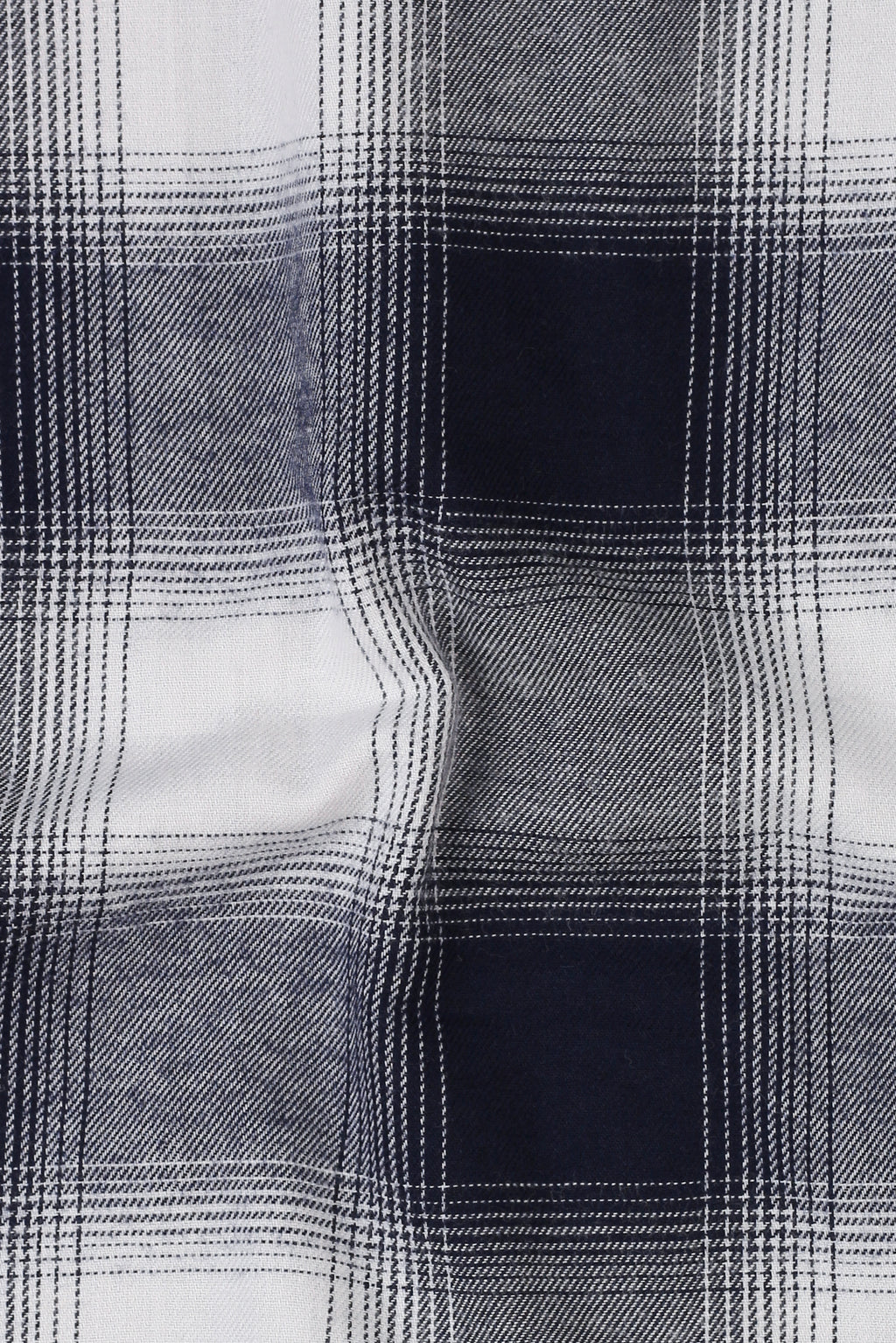 Blue and White Madras Winter Flannel Shirt