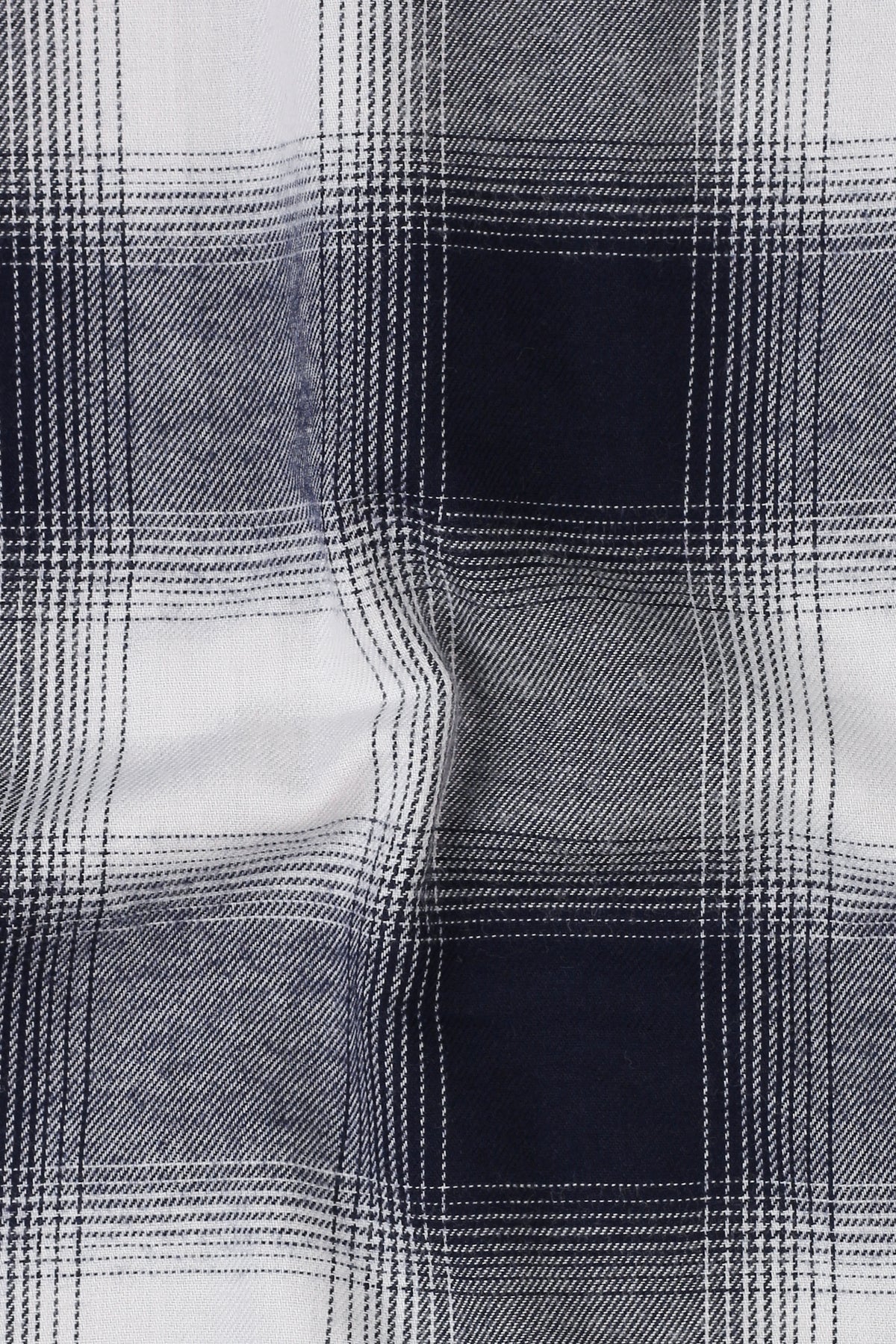 Blue and White Madras Winter Flannel Shirt