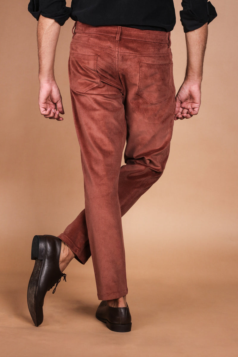 Mountain Brown Five Pocket Corduroy Trouser - Foberry Pakistan