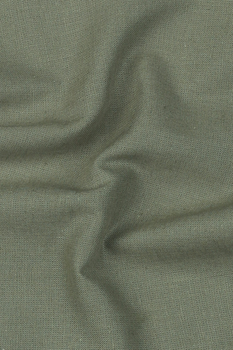 Soft Crocodile Green Irish Linen Shirt