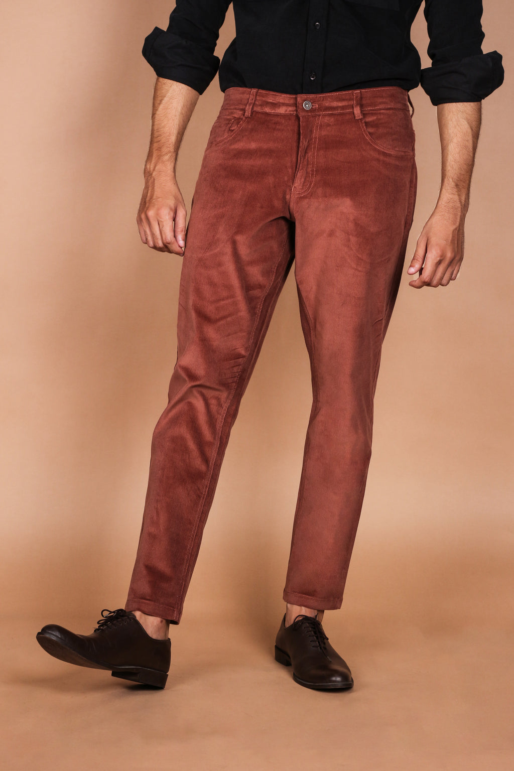 Mountain Brown Five Pocket Corduroy Trouser - Foberry Pakistan