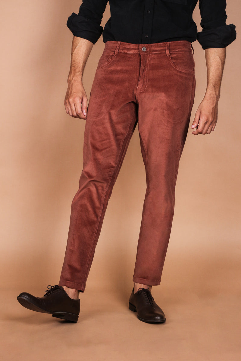 Mountain Brown Five Pocket Corduroy Trouser - Foberry Pakistan