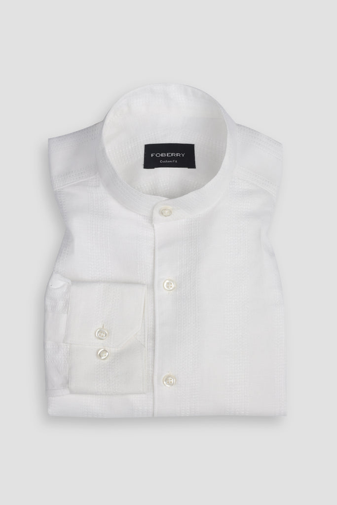 White Structured Linen Shirt