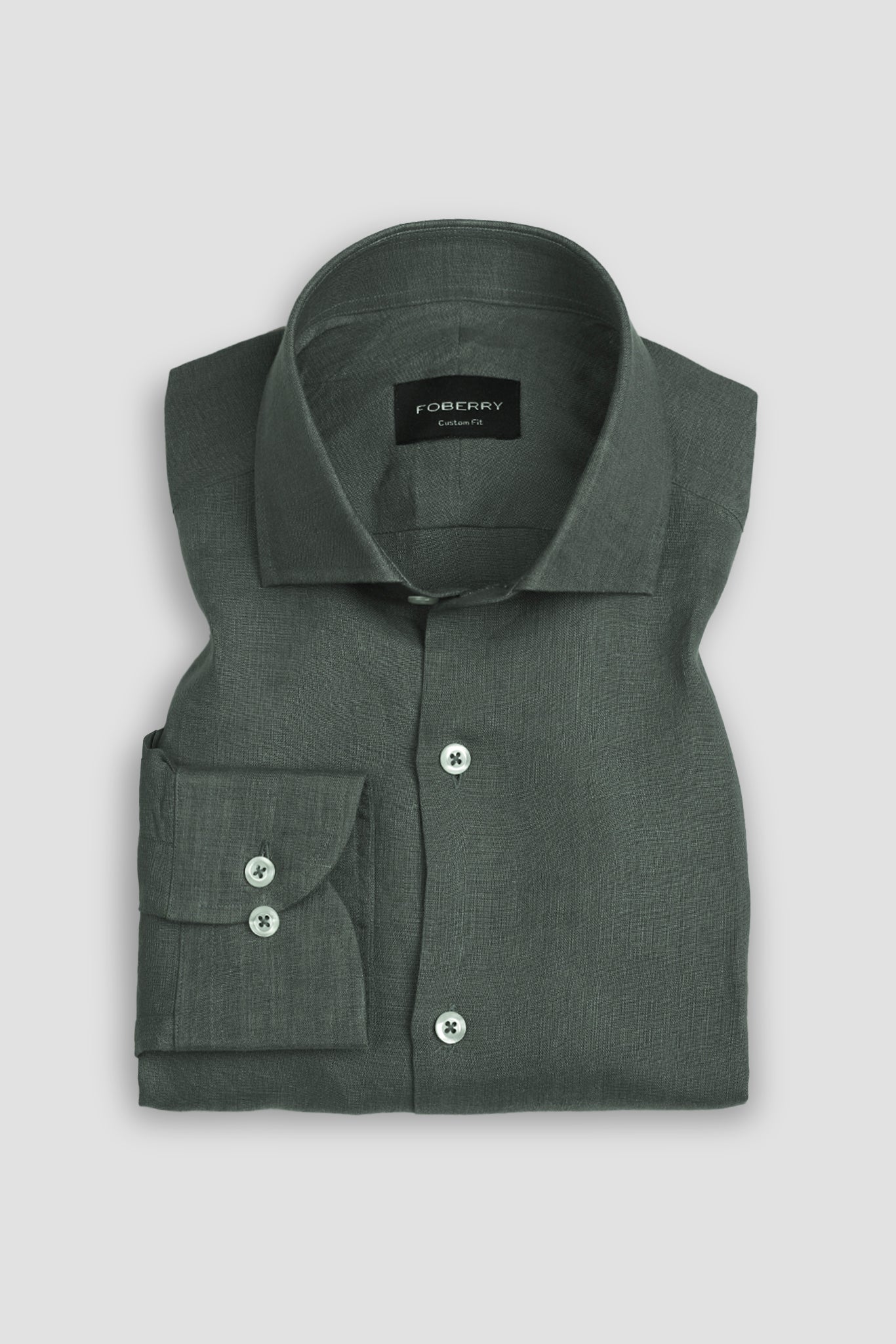 Dark Pine Green Irish Linen Shirt