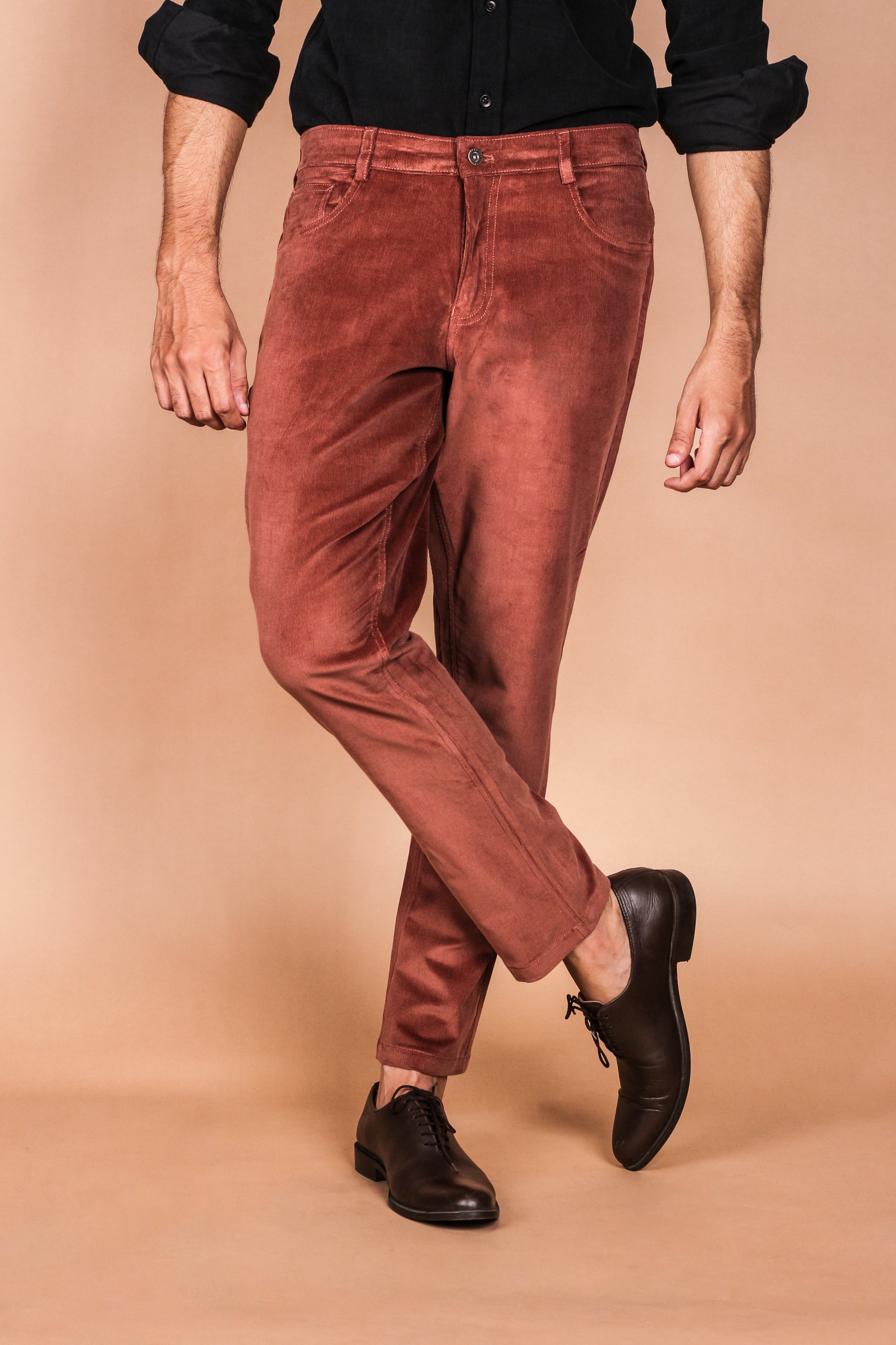 Mountain Brown Five Pocket Corduroy Trouser - Foberry Pakistan