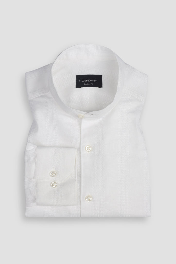White Structured Linen Shirt