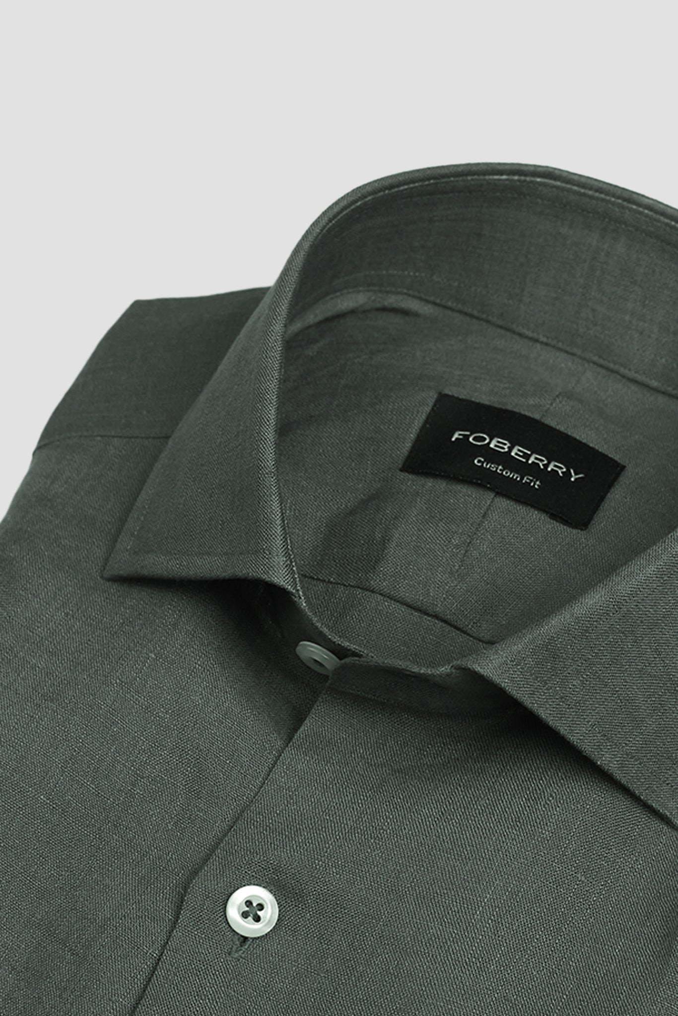 Dark Pine Green Irish Linen Shirt