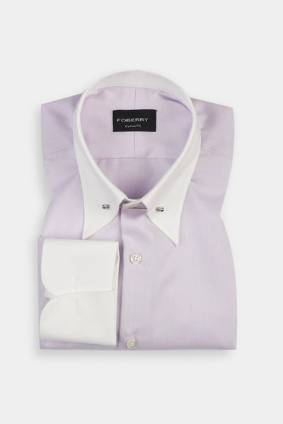 Soft Lilac Twill Pin Collar Shirt
