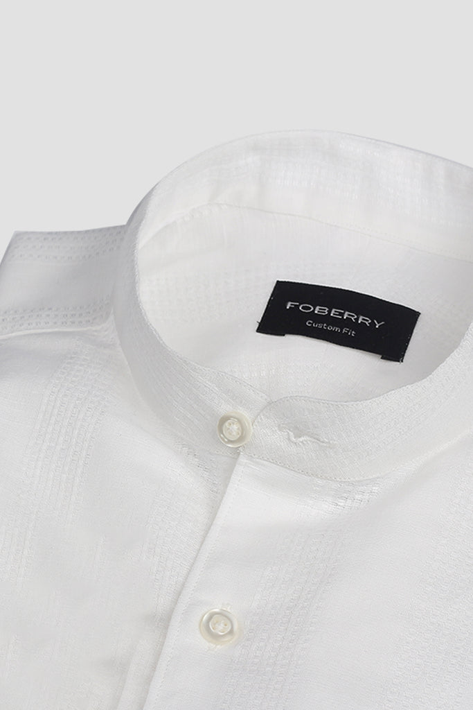 White Structured Linen Shirt