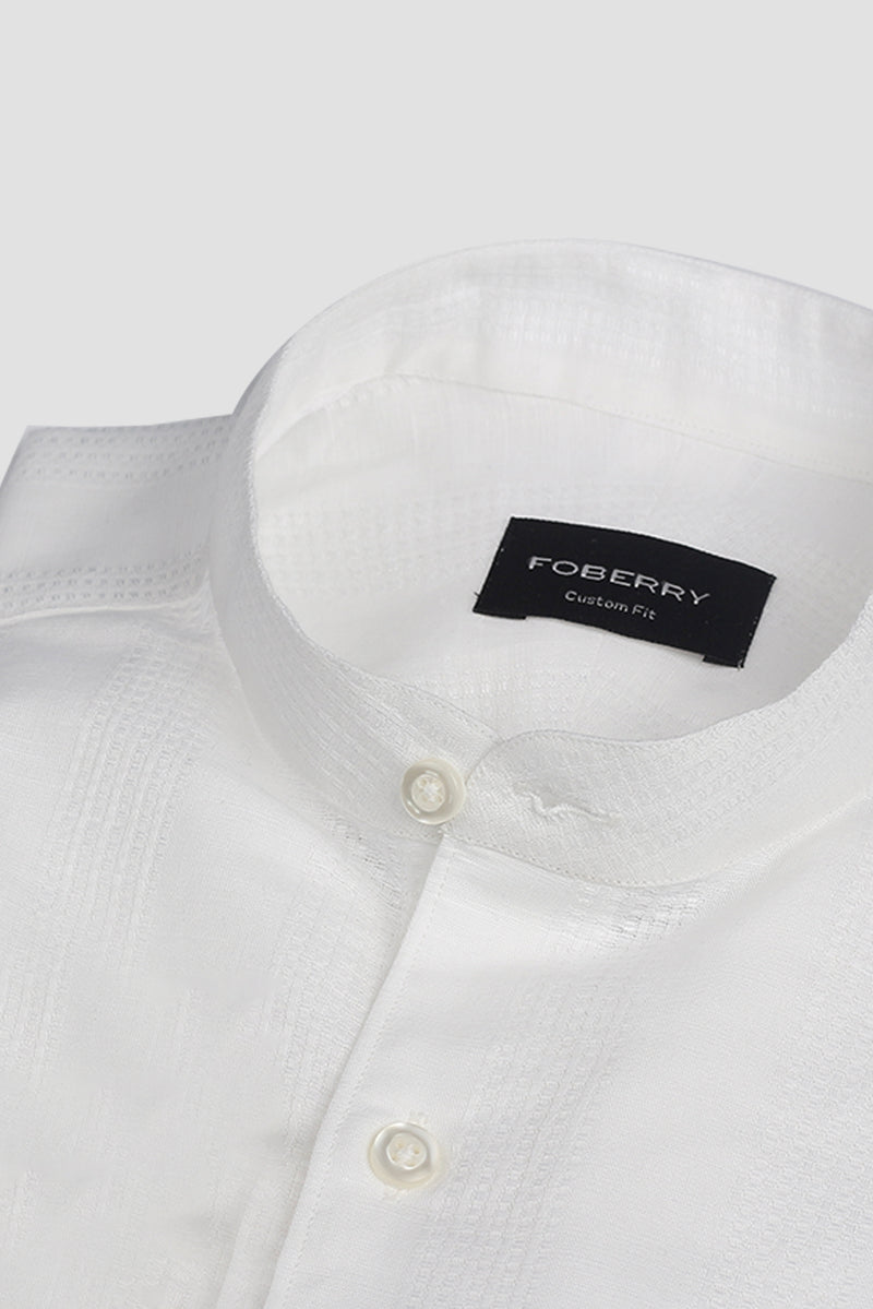White Structured Linen Shirt