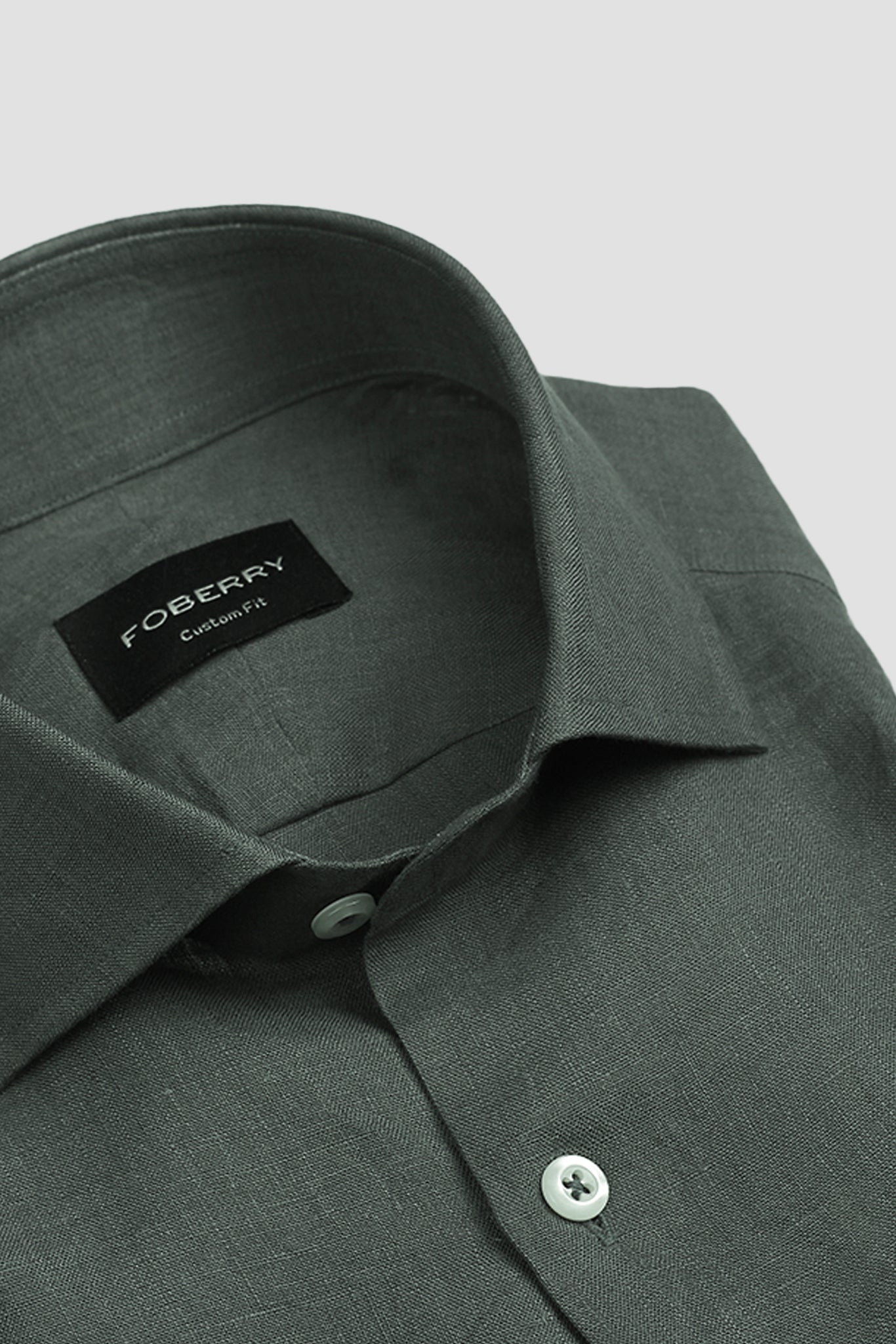 Dark Pine Green Irish Linen Shirt