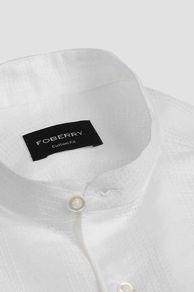 White Structured Linen Shirt