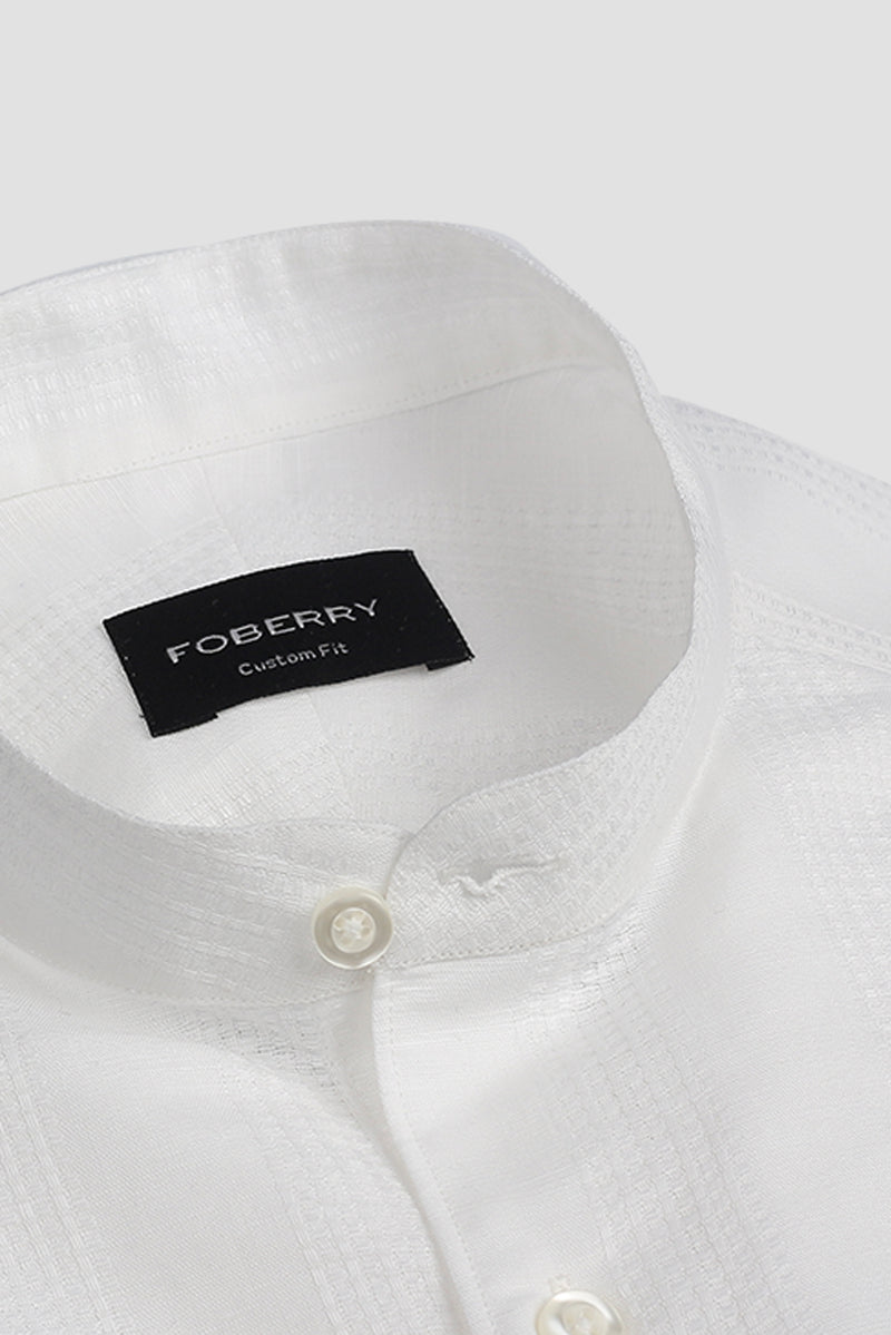 White Structured Linen Shirt