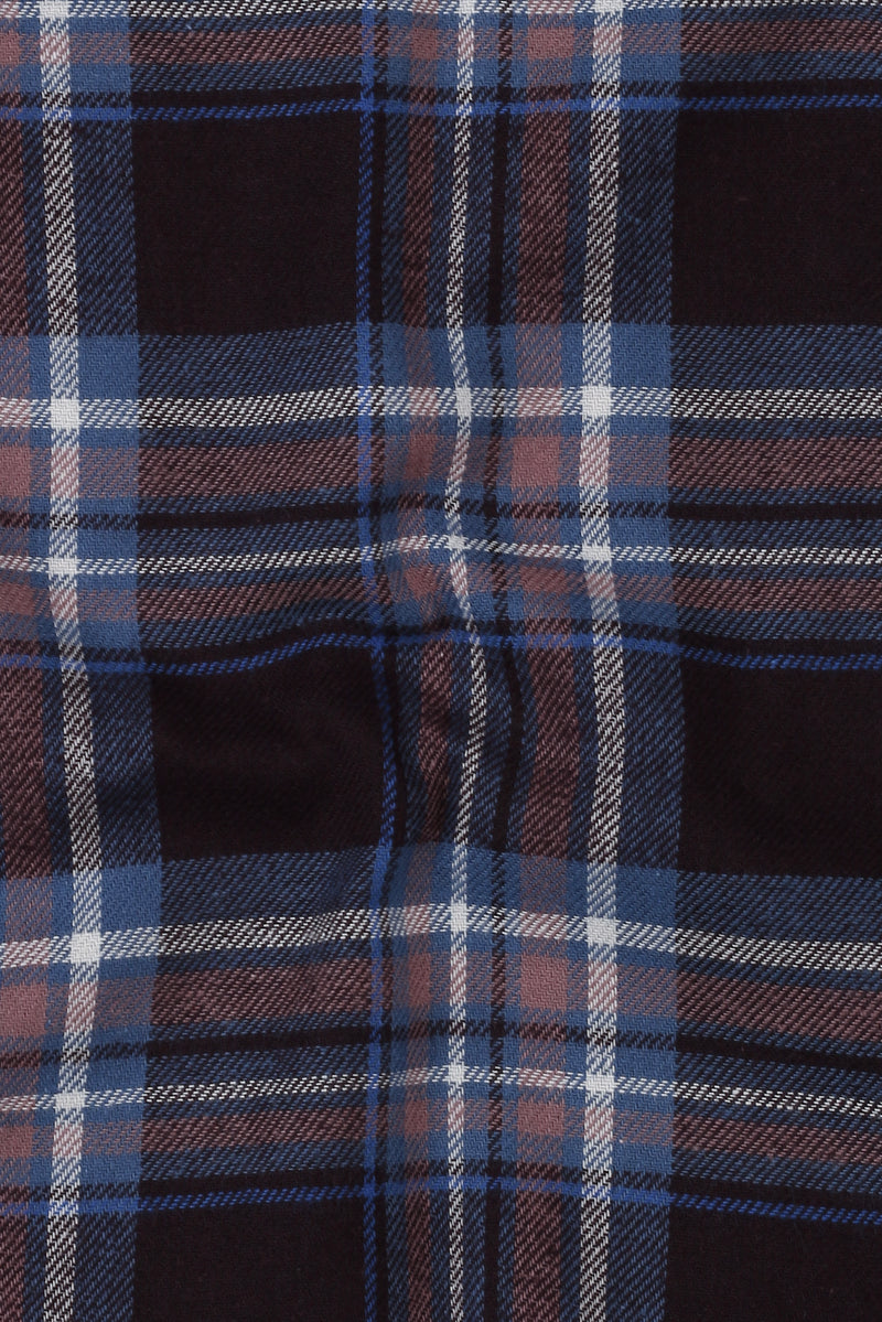 Brown & Blue Tartan Winter Flannel Shirt