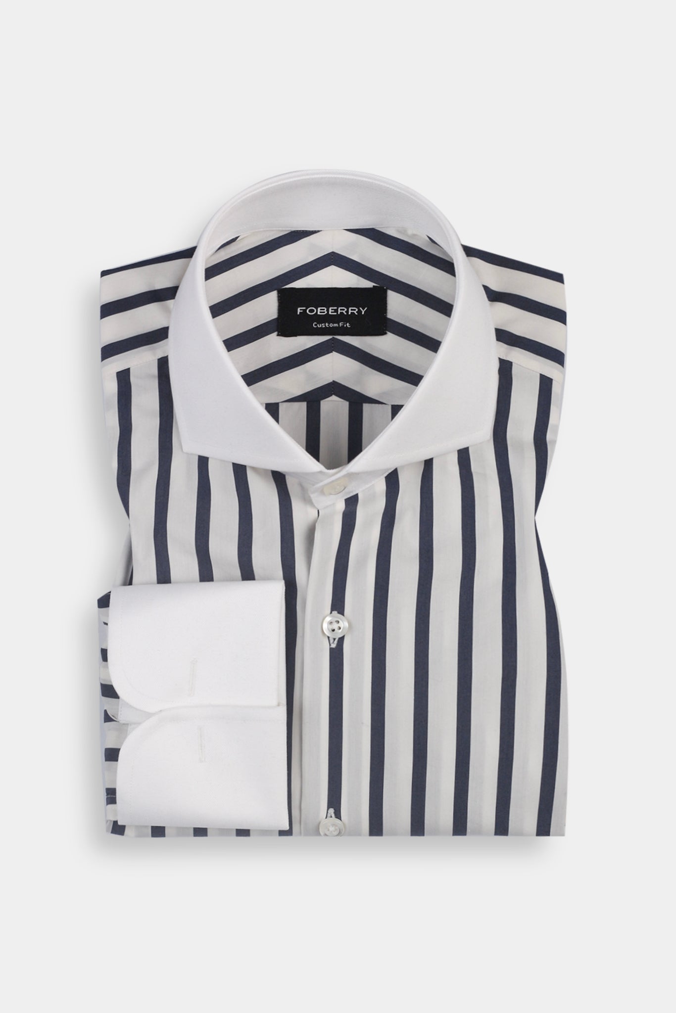 Bold Midnight Blue Striped Shirt