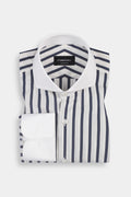 Bold Midnight Blue Striped Shirt