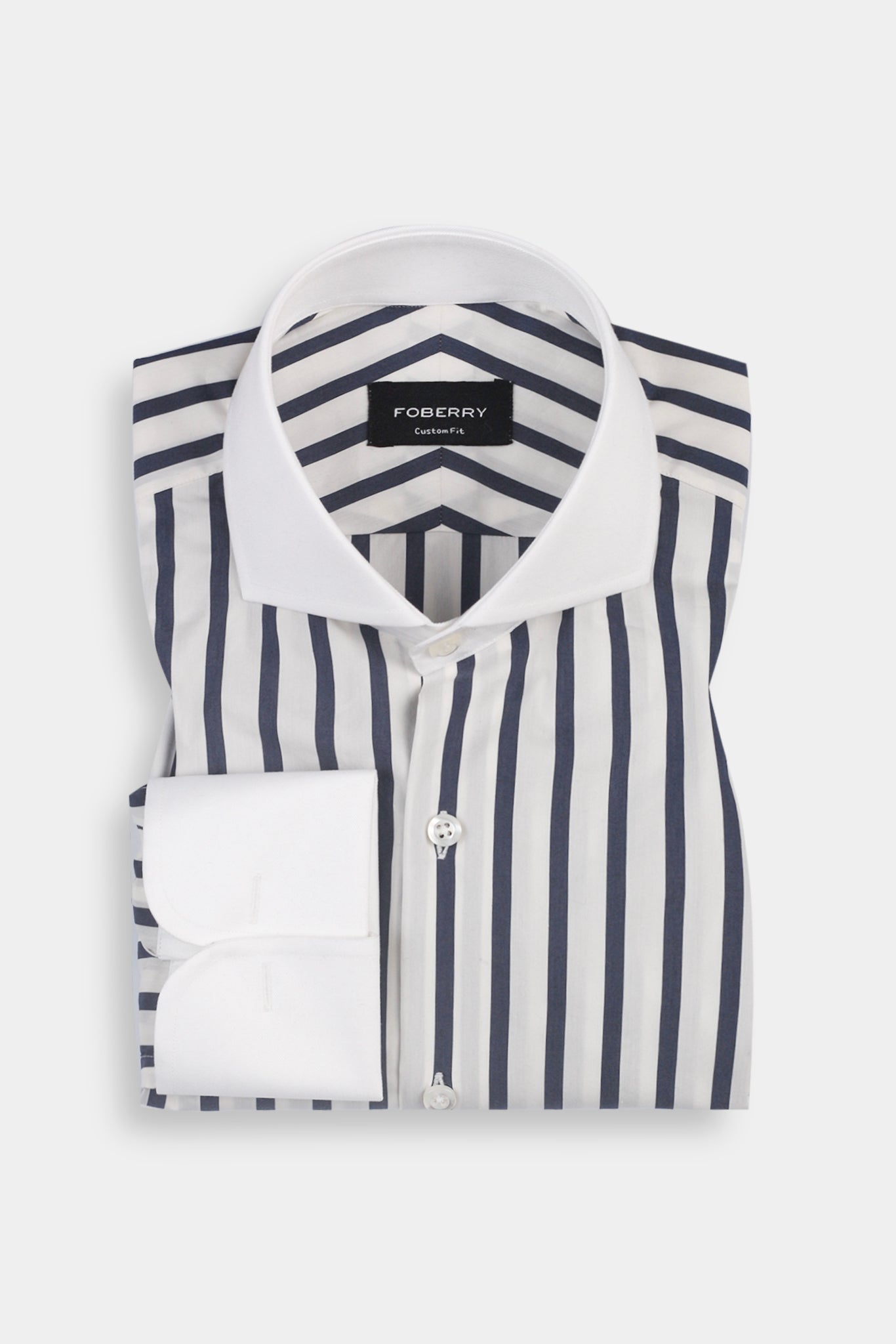 Bold Midnight Blue Striped Shirt